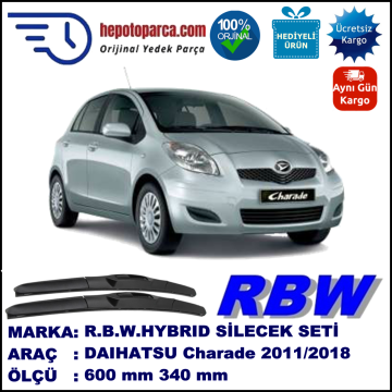 DAIHATSU Charade  [NSP90] 03.11-... 600 / 340 mm. RBW Hybrid Silecek Seti. U Kanca Uyumlu Hibrit