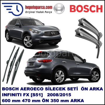 INFINITI FX [S51] 07,2008-,,, Bosch Aeroeco Ön ve Arka Silecek Takımı