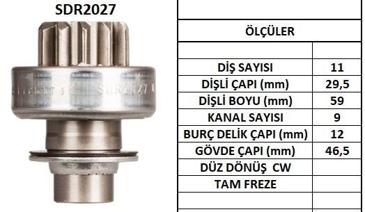 SDR2027  MARS DISLISI-11DIS  RENAULT 9,11 DIZ EL FRANSIZ TIP 3198 TMB266 570 103611 132177 96051972 10105700 SD044 72641