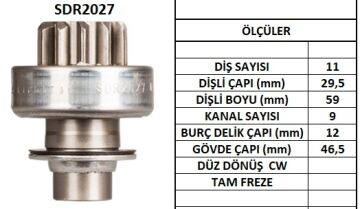 SDR2027  MARS DISLISI-11DIS  RENAULT 9,11 DIZ EL FRANSIZ TIP 3198 TMB266 570 103611 132177 96051972 10105700 SD044 72641
