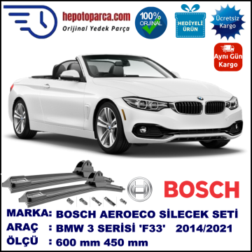 BMW Serie 3 Cabrio [F 33] 03.2014-..., 600 / 450 mm. BOSCH AEROECO Aparatlı Muz Silecek