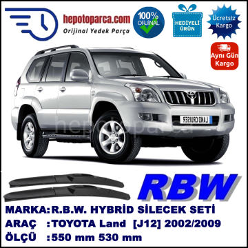TOYOTA Land Cruiser [J12] 09.02-08.09 550 / 530 mm. RBW Hybrid Silecek Seti. U Kanca Uyumlu Hibrit