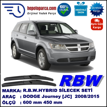DODGE Journey [JC] 05.08-... 600 / 450 mm. RBW Hybrid Silecek Seti. U Kanca Uyumlu Hibrit