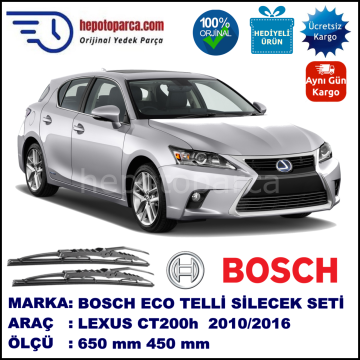 LEXUS CT200h  12.10-... 650 / 450 mm. BOSCH ECO Telli Silecek 2'li Takım