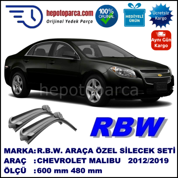 CHEVROLET Malibu [KL1G,V300] 03.12-... 600 / 480 mm. RBW Muz Silecek Seti  2'li Takım. U Kanca Uyumludur.