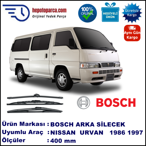 NISSAN Urvan [E24] 400 mm 11.1986-06.1997 BOSCH Arka Silecek