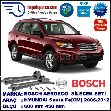 HYUNDAI Santa Fe [CM] 03.2006-12.2012, 600 / 450 mm. BOSCH AEROECO Aparatlı Muz Silecek