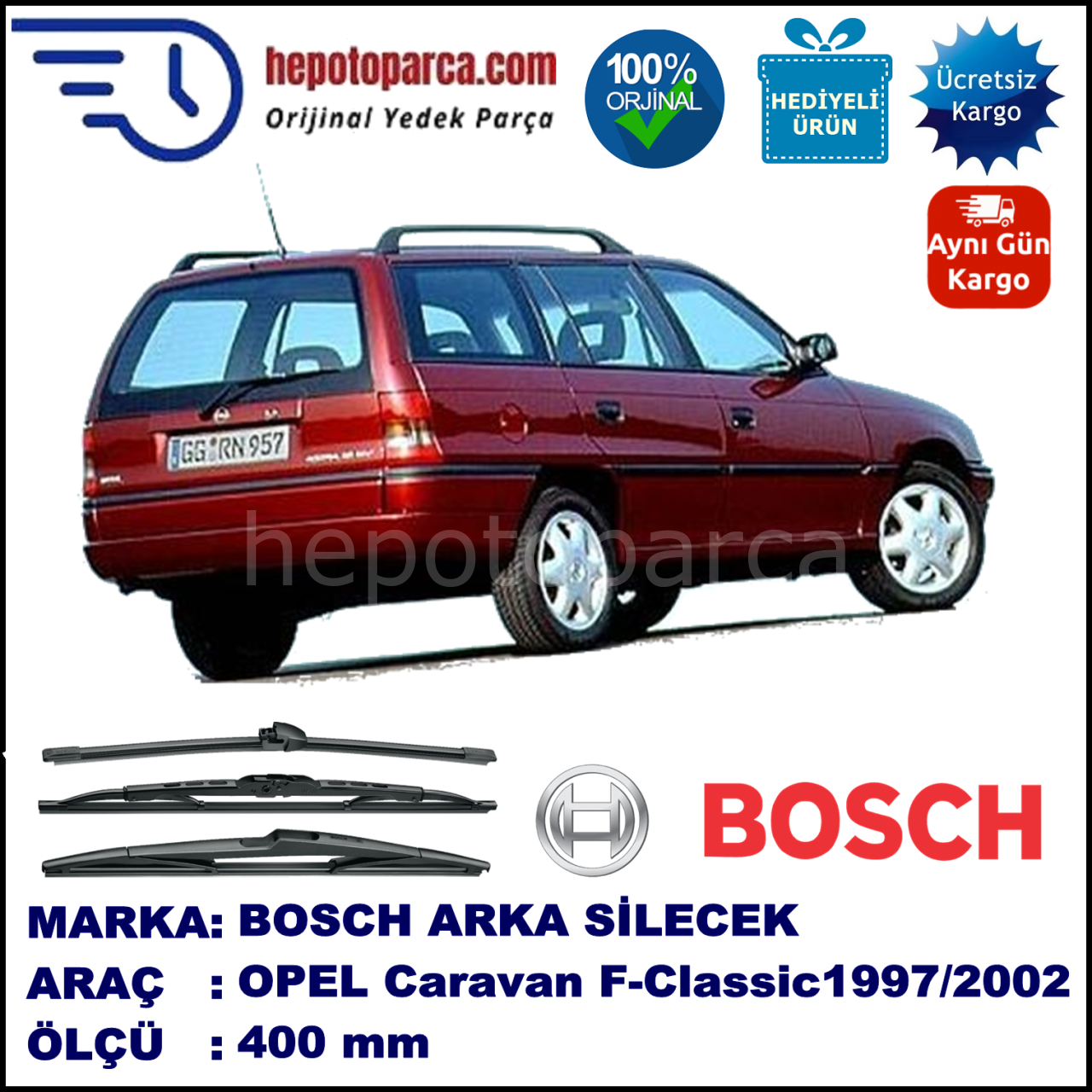 OPEL Astra Classic Caravan [F-Classic] 400 mm 09.1997-08.2002 BOSCH Arka Silecek