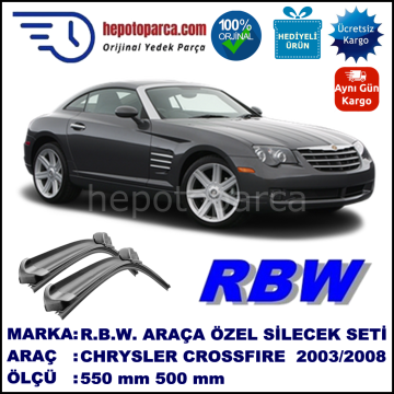 CHRYSLER Crossfire  [ZH] 09.03-08.08 550 / 500 mm. RBW Muz Silecek Seti  2'li Takım. U Kanca Uyumludur.