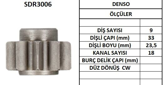 SDR3006  MARS DISLISI-9DIS ISUZU KB 18,20,21, TROOPER TD,JEEPRENEGADE 1684 1724 5811240030 5811240060 9260 280993400 283001841 63902605