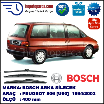 PEUGEOT 806 [U60] 400 mm 06.1994-08.2002 BOSCH Arka Silecek