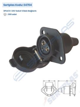 E4704 3Pinli 6-24V Soket Vidalı Bağlantı