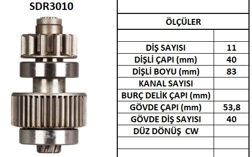 SDR3010  MARS DISLISI-11DIS  TOYOTA HI LUX 2. 8D,LAND CRUISERVW TARO