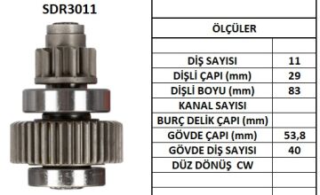 SDR3011  MARS DISLISI-11DIS CHRYSLER - TOYOTA  KISA FREZE 8943677720 8943772520 750 137950 283006860 10107500 61216 283006990 283007980