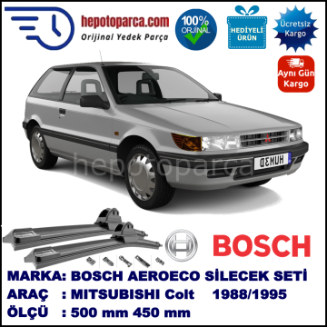 MITSUBISHI Colt [CA/CC; C5] 04.1988-11.1995, 500 / 450 mm. BOSCH AEROECO Aparatlı Muz Silecek