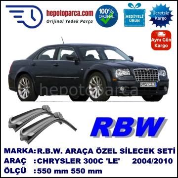 CHRYSLER 300C [LE] 10.04-08.10 550 / 550 mm. RBW Muz Silecek Seti  2'li Takım. U Kanca Uyumludur.