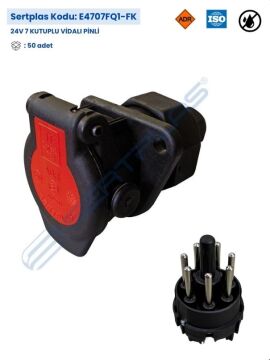 E4707FQ1-FK 24V 7 KUTUPLU EBS PRİZ PİNLİ(YENİ TİP