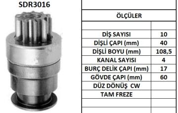 SDR3016  MARS DISLISI-10DIS  NIPPO DENSO-LEST ER 16655 17371 813 283001860 10108130