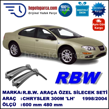 CHRYSLER 300M [LH] 09.98-08.04 600 / 480 mm. RBW Muz Silecek Seti  2'li Takım. U Kanca Uyumludur.