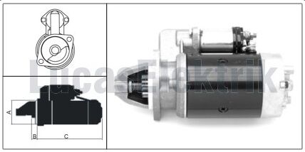 61924011  MARS MOTORU 12V/2,1KW/11DIS M113 T. Z.D.K. STEYR BASAK TRAKTOR)8033-43-50)  12V 2,1 KW 11 DIS