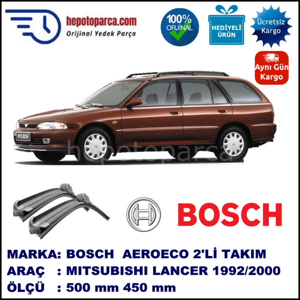 MITSUBISHI Lancer Station Wagon [CA/CB/CD] 06.1992-09.2000, 500 / 450 mm. BOSCH AEROECO Aparatlı Muz Silecek