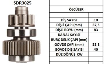SDR3025  MARS DISLISI-10DIS TOYOTA HILUX 2.8 2801154380 954 10109540 61214
