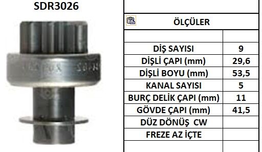 SDR3026  MARS DISLISI-9DIS TOYOTA 4K,5K 841 234402 283005400 2801113060 10108410