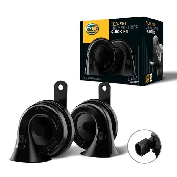Korna,12V,Siyah,Elektrikli,400Hz,500Hz,110dB,Düşük -