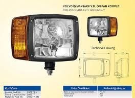 206276 VOLVO İŞ MAK.YM ÖN FAR KOMPLE ARKADAN BAĞLANTILI