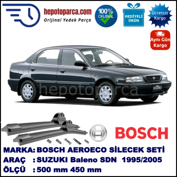 SUZUKI Baleno Sedan  04.1995-09.2005, 500 / 450 mm. BOSCH AEROECO Aparatlı Muz Silecek