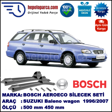 SUZUKI Baleno Wagon  08.1996-09.2007, 500 / 450 mm. BOSCH AEROECO Aparatlı Muz Silecek
