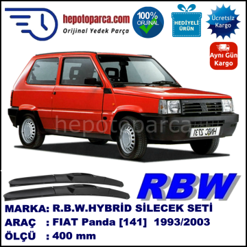 FIAT Panda [141..] 01.93-09.03 400 /  mm. RBW Hybrid Silecek. U Kanca Uyumlu Hibrit