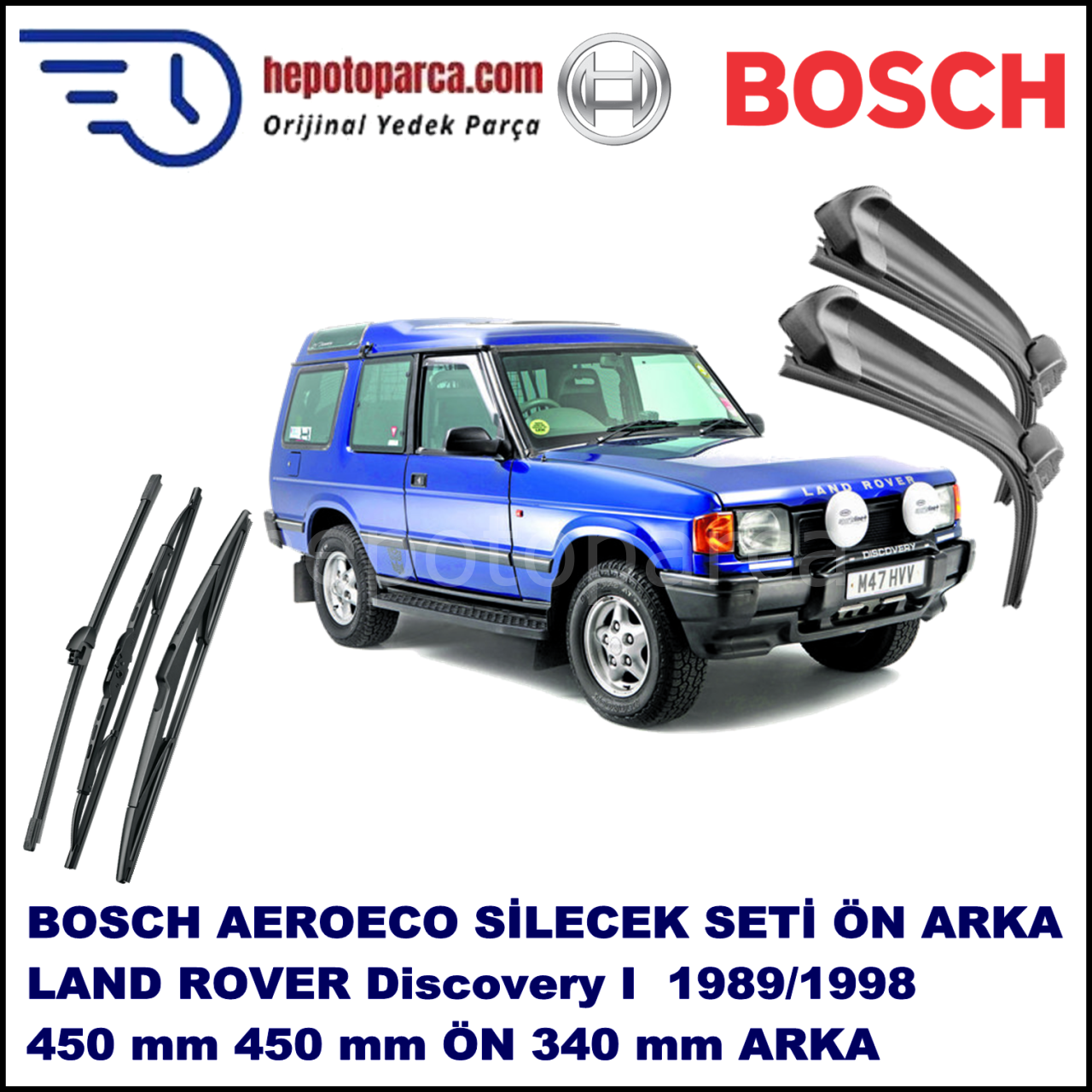 989-12,1998 Bosch Aeroeco Ön ve Arka Silecek Takımı