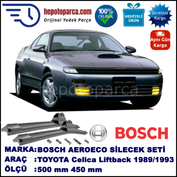 TOYOTA Celica Liftback [T18] 10.1989-10.1993, 500 / 450 mm. BOSCH AEROECO Aparatlı Muz Silecek