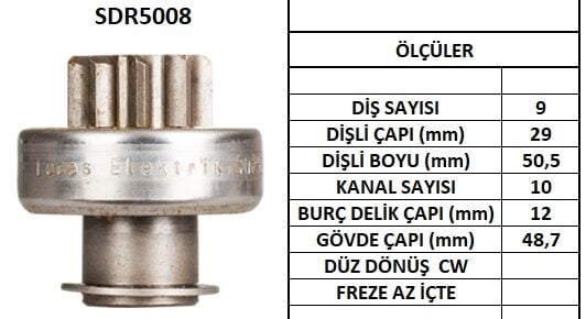 SDR5008  MARS DISLISI-9DIS ALFA ROMEO - FIAT  BRAVA,BRAVO,MAREA,STILO - LANCIA 1113 10111130 73673