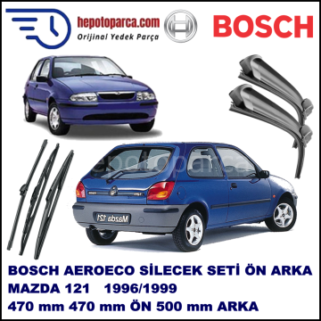 MAZDA 121 [JA/JB] 01,1996-10,1999 Bosch Aeroeco Ön ve Arka Silecek Takımı