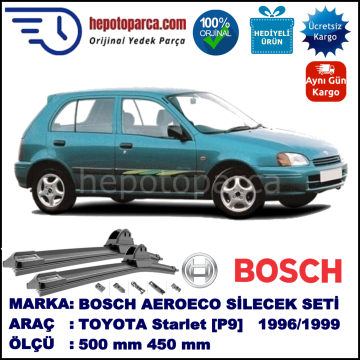 TOYOTA Starlet [P9] 01.1996-07.1999, 500 / 450 mm. BOSCH AEROECO Aparatlı Muz Silecek