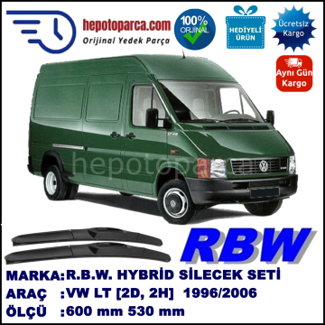 VW LT [2D, 2H] 05.96-04.06 600 / 530 mm. RBW Hybrid Silecek Seti. U Kanca Uyumlu Hibrit