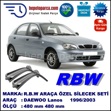 DAEWOO Lanos Hatchback [KLAT] 11.96-09.03 480 / 480 mm. RBW Muz Silecek Seti  2'li Takım. U Kanca Uyumludur.