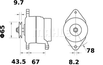 MG 224 Z1660 14V 55A LETRİKA MAHLE ISKRA MG224 72735223 11204454500   3838922071382  0411 8999  0411 8822 0411 8822