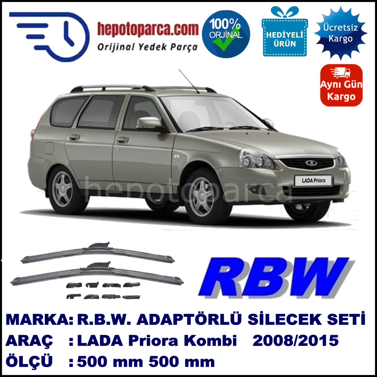 LADA Priora Hatchback  500 mm 01.2008-... BOSCH Arka Silecek
