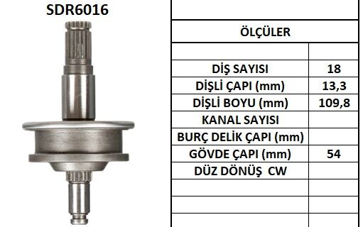 SDR6016  MARS DISLISI-18DIS FIAT IVECO 95562677 23354N5912 1043 10110430 M357T70171 M357T70771 M357T707971 MD607540 MM502531