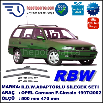 OPEL Astra Classic Caravan [F-Classic] 09.1997-08.2002, 500 / 470 mm.  RBW  ADAPTÖRLÜ MUZ SİLECEK SETİ