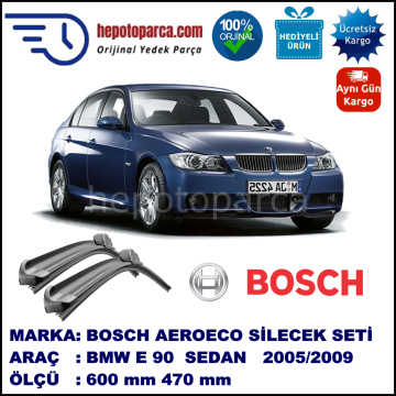 BMW Serie 3 [E 90] 03.2005-08.2009, 600 / 470 mm. BOSCH AEROECO Aparatlı Muz Silecek