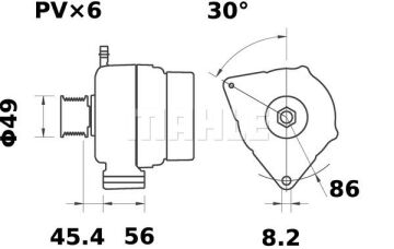 MG 486 Z1660 14V 95A LETRİKA MAHLE ISKRA MG486 72735485 11204229500   3838922070590    401418 401418