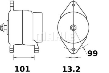 MG 41 Z1660 14V 200A LETRİKA MAHLE ISKRA MG41 72735040 11204384500 BOSCH 0124625059  3838922070675    877 153 98 877 153 98