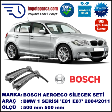 BMW Serie 1 [E 81; E 87] 09.2004-12.2011, 500 / 500 mm. BOSCH AEROECO Aparatlı Muz Silecek