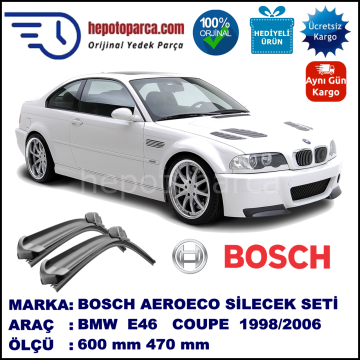 BMW Serie 3 Coupé [E 46] 04.1998-05.2006, 600 / 470 mm. BOSCH AEROECO Aparatlı Muz Silecek