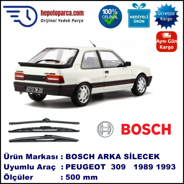 PEUGEOT 309  500 mm 10.1989-12.1993 BOSCH Arka Silecek