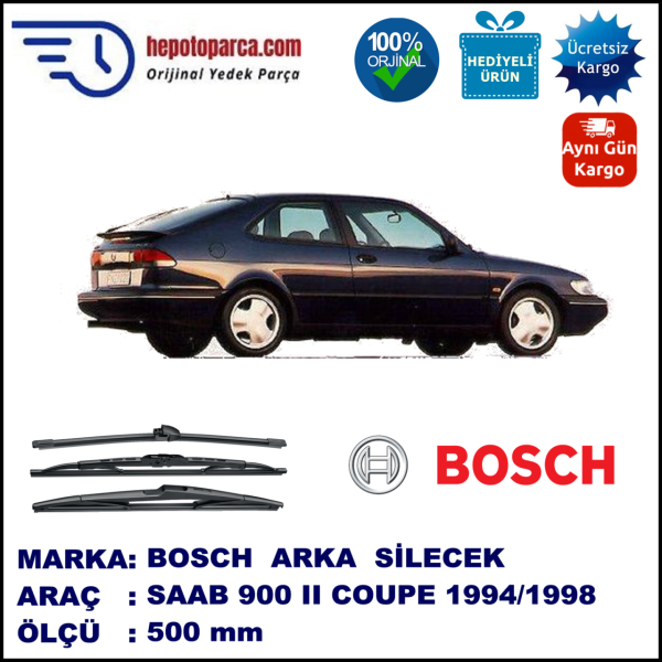 SAAB 900 II Coupé  500 mm 03.1994-10.1998 BOSCH Arka Silecek
